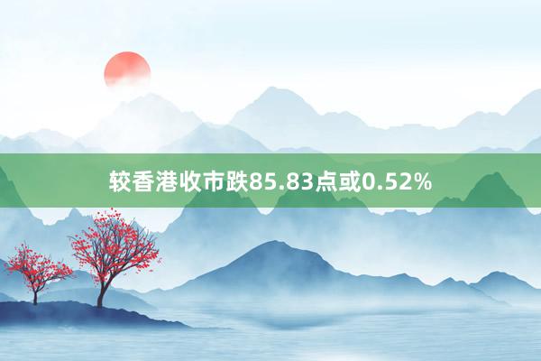 较香港收市跌85.83点或0.52%